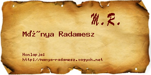 Mánya Radamesz névjegykártya